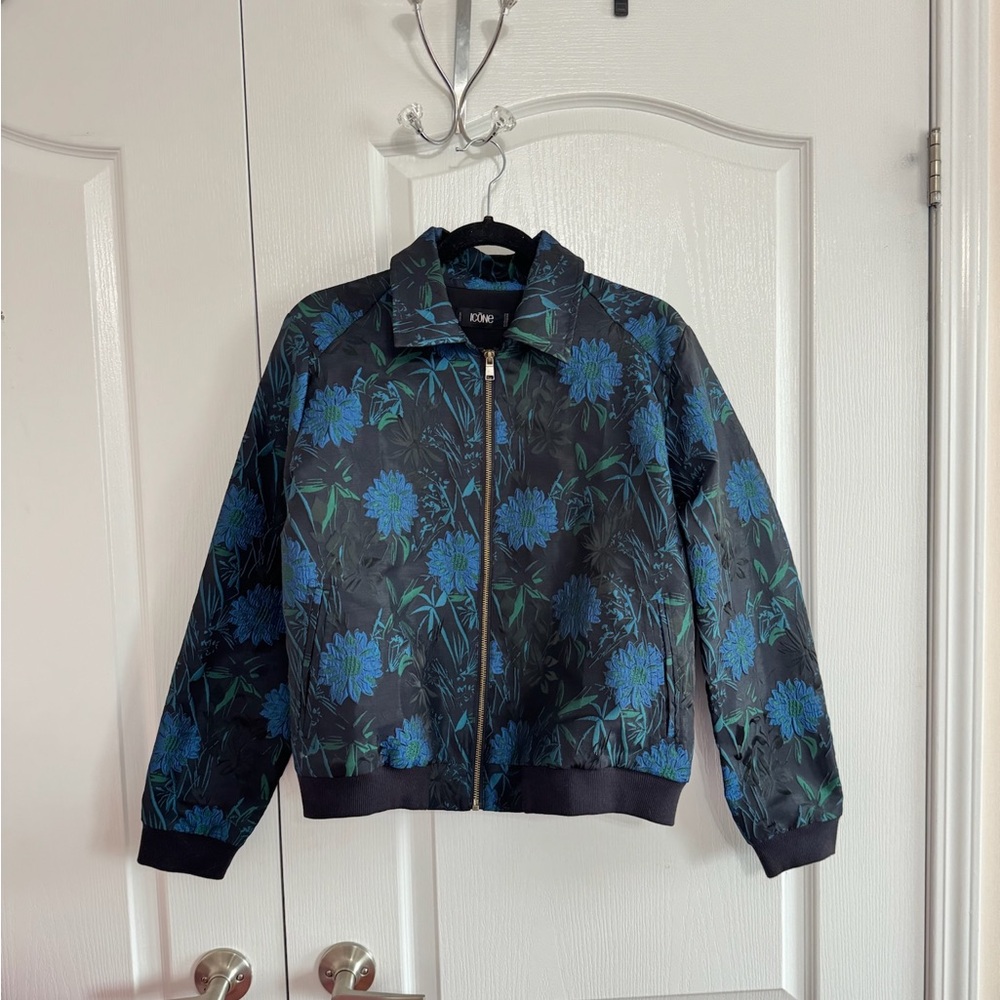 Simons Icône Black and Blue Patterned Jacket